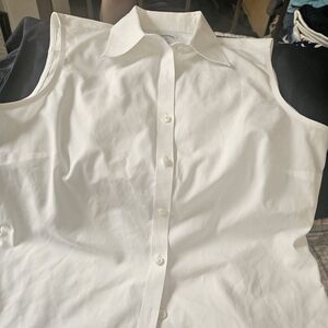 Brooks Brothers White Sleeveless Top- EUC